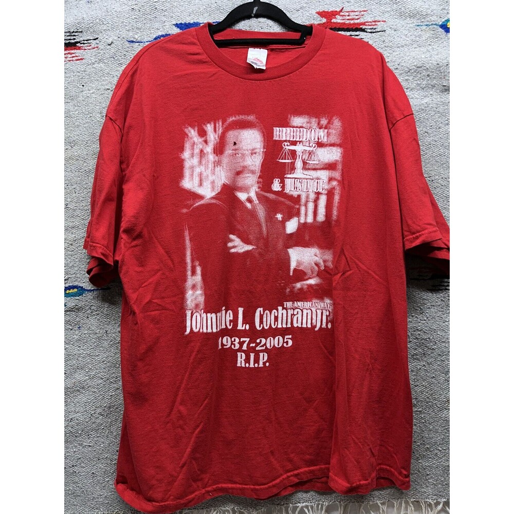 Vintage Johnnie Cochran XXL Rap Tee OJ Simpsons Lawyer Black Superman T shirt